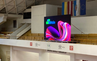 LED scoreboard screen at the Riga Cup