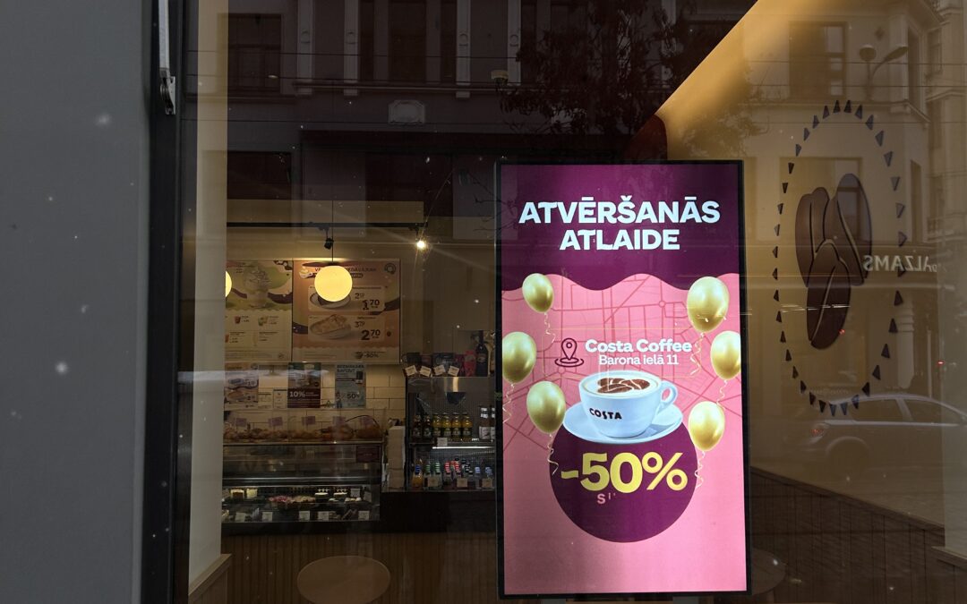 Storefront screen at Costa Coffee